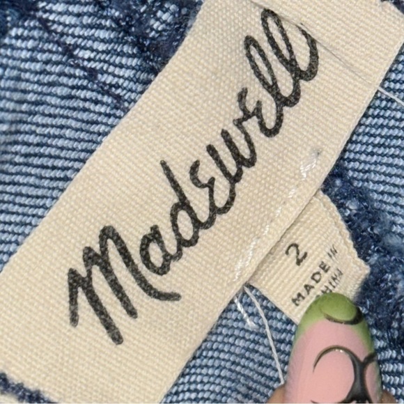 Madewell Cutout Denim Midi Dress Size 2 Jeans Fitted Stretch Sleeveless Open Zip - Picture 8 of 8